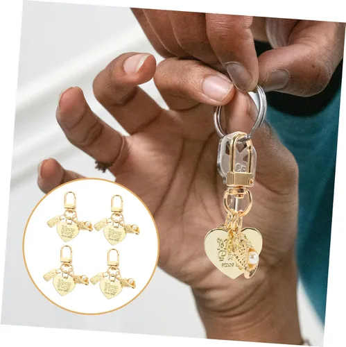 Vista 9 de GALPADA 4pcs Shell Keychain Metal Key Ring Summer Decor Heart Pendant Nautical Keychain Conch Key Rings Love