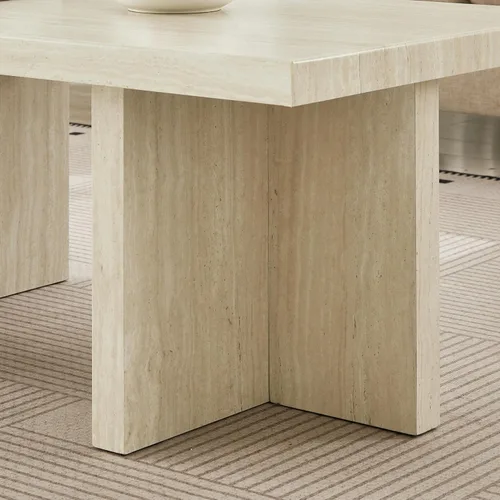 Vista 11 de Roundhill Furniture Mchome - Mesa de centro contemporánea, mármol sintético beige