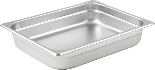 Vista 3 de Winco Bandeja de Tamaño 1/2 de 1 1/4" (NSF), Acero Inoxidable Dishwasher safe, Heavy-duty, Reinforced corners, Great for Steam Tables, Buffets