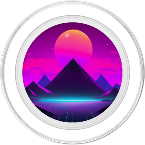 Vista 2 de PopSockets MagSafe PopGrip Retrowave Vaporwave Synthwave de los años 80 para iPhone