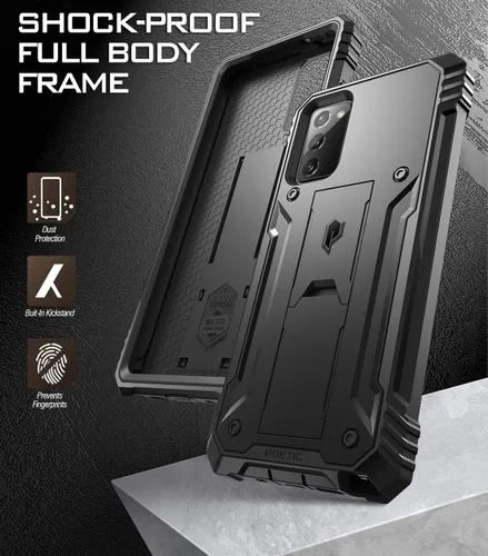 Vista 4 de Poetic Revolution Series - Funda para Samsung Galaxy Note 20, de cuerpo completo, resistente, de doble capa, a prueba de golpes, con soporte, sin