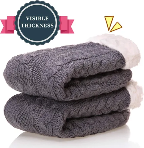 Vista 3 de SDBING - Pantuflas para mujer de invierno, súper suaves, cálidas, acogedoras, con forro polar y agarres