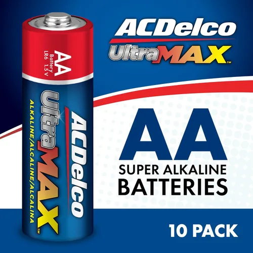Vista 2 de Powermax ACDelco UltraMAX - 10 pilas AA dobles AA, batería alcalina con tecnología avanzada para el hogar y la oficina, vida útil de 10 años