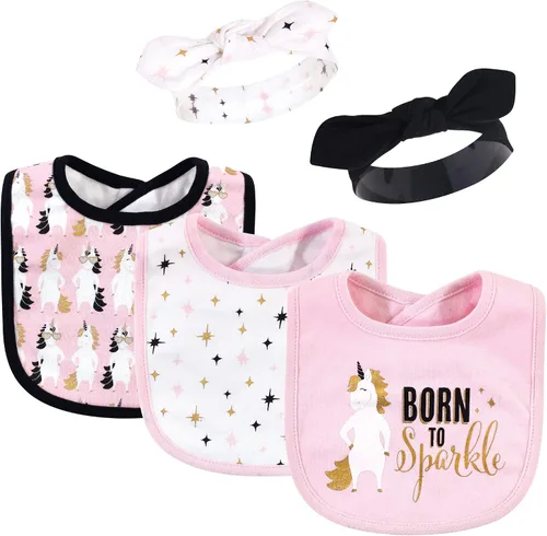Vista 23 de Hudson Baby Conjunto de babero y diadema de algodón unisex para bebé Leopard Mamas Mini