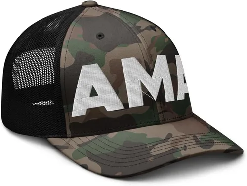 Vista 6 de Hogue WS LLC AMA Airport Hat (Embroidered Camouflage Trucker Cap) Flying to Amarillo Airport Gift