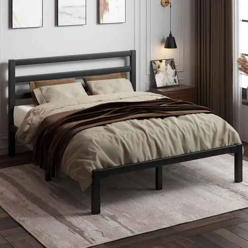 Vista 11 de LoVinson Armazón de Cama Tamaño King, Armazón de Cama Plataforma de Servicio Pesado con Base de Metal Fuerte, Almacenamiento Debajo de la Cama, Base