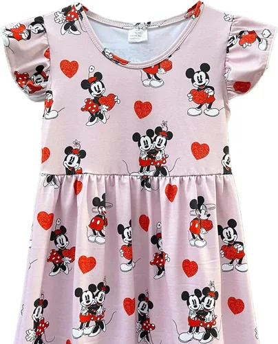 Vista 2 de CCODDY Valentine's Day Baby Girls' Dresses Toddler Little Girls Fashion Skirt, Flutter Sleeves, Knee Length