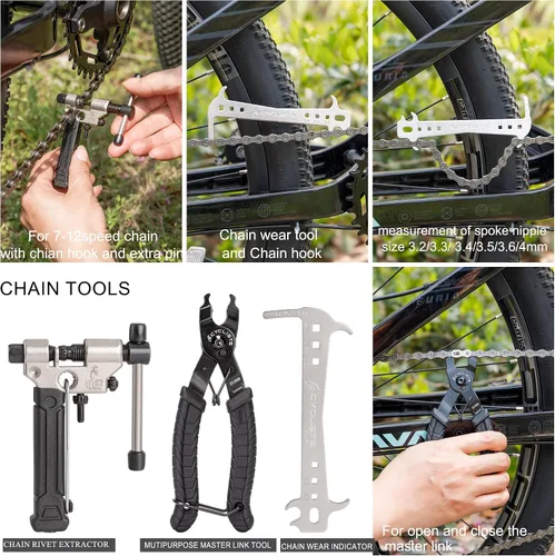 Vista 5 de Kit de herramientas de bicicleta de 7 piezas - Kit de reparación de mantenimiento de herramientas de bicicleta - Kit de herramientas de reparación