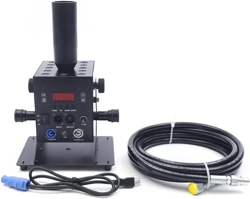 Vista 6 de TFCFL Máquina de niebla a chorro de CO2 de 250 W con manguera de gas de 16.4 ft, columna de gas multiángulo, control DMX, 9 canales, kit de máquina