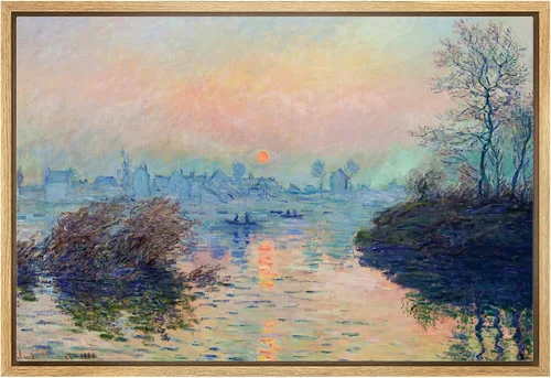 Vista 17 de wall26 Claude Monet - Paseo del acantilado en Pourville - Arte moderno impresionista - Lienzo enmarcado para arte para el hogar, 16 x 24 pulgadas