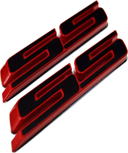 Vista 8 de Slant, calcomanía, emblema para defensas, parrilla lateral, de acero inoxidable, para Chevy IMPALA COBALT Camaro 2010+, 2 unidades, Negro