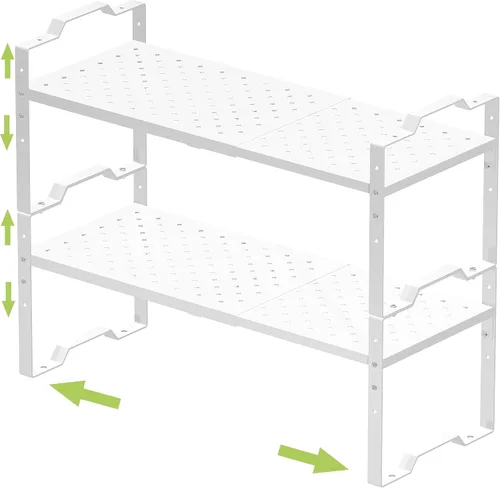 Vista 11 de Jojocross Organizador de gabinete expandible ajustable apilable para especias en la cocina y el baño más, organizador de despensa de despensa