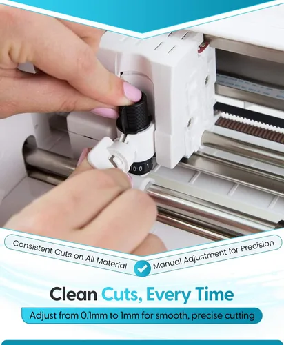 Vista 3 de Hoja de silueta de repuesto para máquinas de corte Cameo, Retrato y Curio 0.1mm to 1mm Adjustable Carbide Ratchet Cutting Blade for Precise Cut on