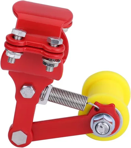 Vista 4 de Tensor de cadena ajustador, tensor de cadena de motocicleta, accesorio modificado para motocicleta, herramienta universal (ajustador de cadena/rojo)