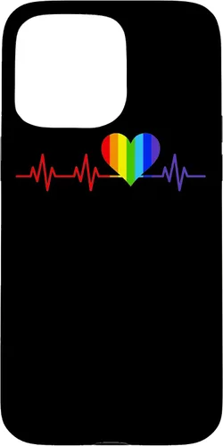 Vista 31 de Gay EKG Pulse Heartbeat Pride Flag y Queer LGBTQ Rainbow Case para iPhone 17