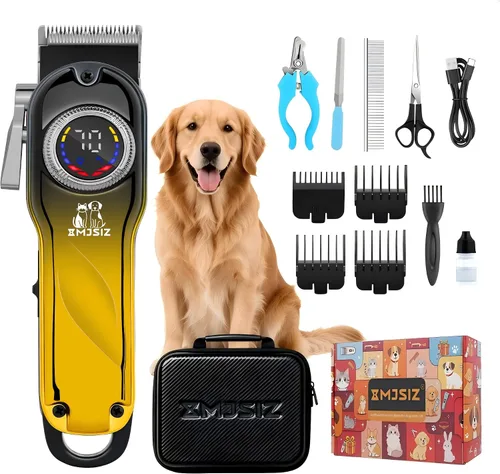 Vista 10 de Cortapelos para perros pequeños y medianos, kit de aseo inalámbrico Rosa
