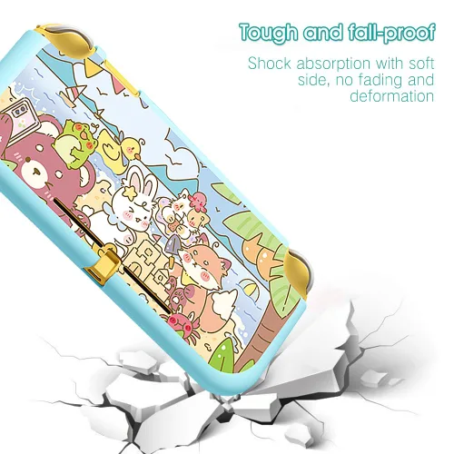Vista 4 de PERFECTSIGHT Frog Bear Bunny Kitty Case Compatible with Nintendo Switch Lite Protective Case, Kawaii Soft TPU Slim Protective Cover for Kids Boys