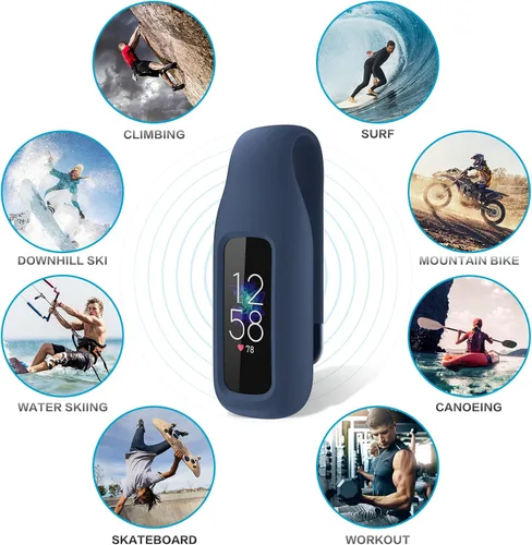 Vista 5 de Paquete de 3 clips para Fitbit Luxe, soporte de clip compatible con Fitbit Luxe, negro + verde azulado + rosa suave