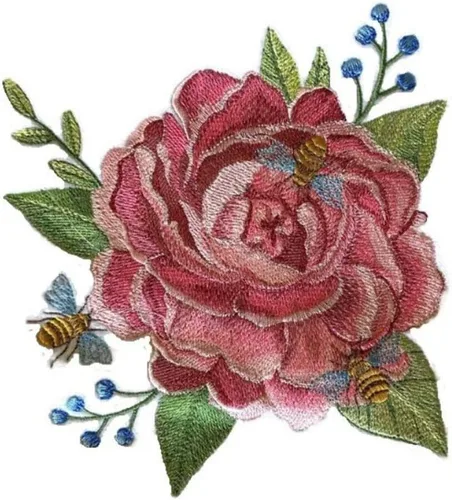 Vista 4 de Personalizado y único (floración de verano) flores bordadas para planchar y coser [6.85 pulgadas de ancho x 7.53 pulgadas de alto]