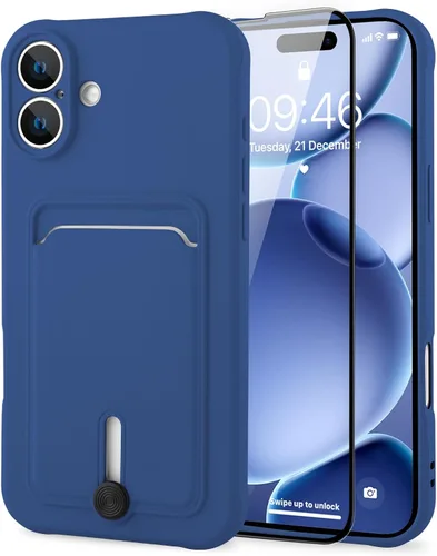 Vista 20 de MZELQ Cartera de TPU Compatible con Funda iPhone 12, Portarjetas Protección de Cámara Cubierta + Protector de Pantalla, Ranura Empujable para Niñas