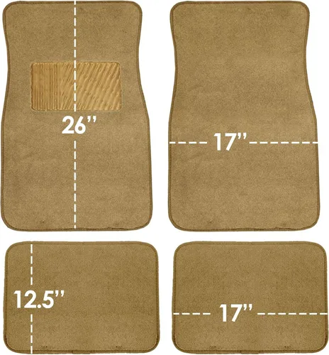 Vista 6 de FH Group Alfombrillas de coche – Ajuste universal combo de funda de asiento de coche pequeño, alfombrillas de piso beige protector de alfombra