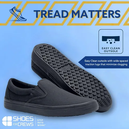 Vista 3 de Shoes For Crews Unisex Slip-On Work Shoes - Comfortable, Water-Resistant & Non-Slip Footwear for Men & Women - Ideal for Food Service, Healthcare &