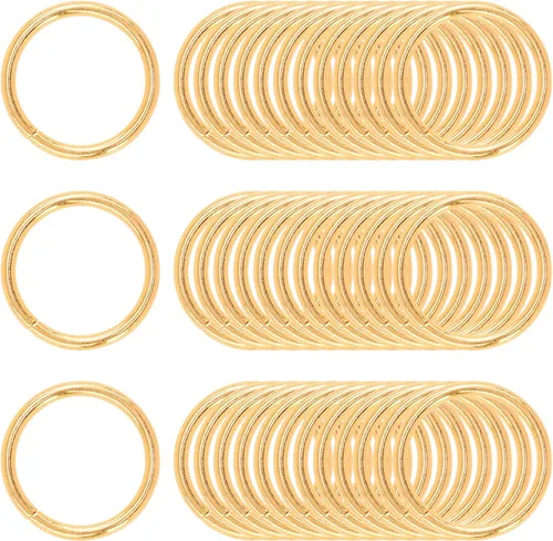 Vista 9 de Kit de 60 anillos de metal para cinturones, pasadores o anillos para macramé, cinturón de campamento, correas de perro, accesorios de sable de luz