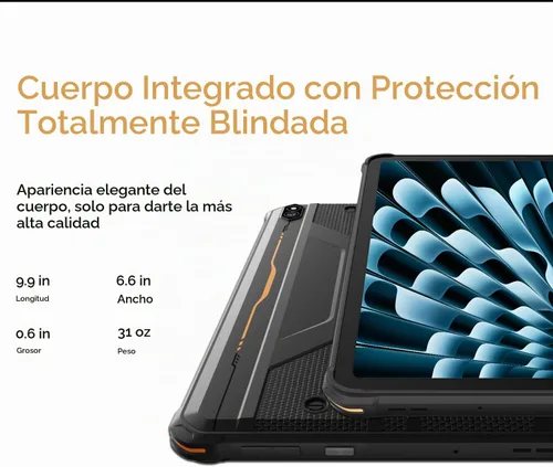 Vista 10 de HOTWAV R10 Pro 2025 Tableta Resistente Android 14 - 10.1 Pulgadas HD+ 10800mAh Tableta Impermeable, 20GB RAM+256GB ROM/1TB TF Tablets para Negro