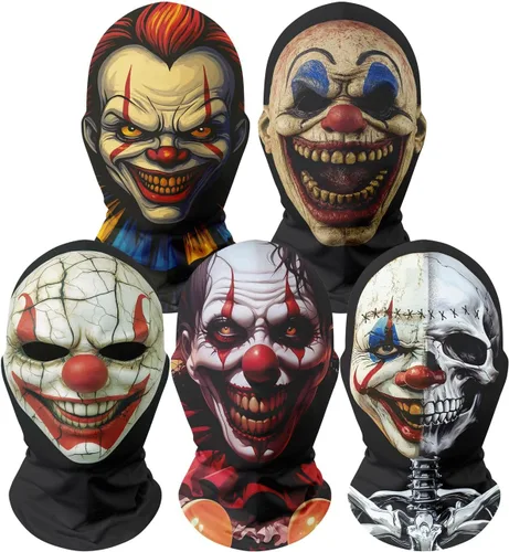 Vista 7 de Paquete de 5 pasamontañas transpirables de malla 3D para Halloween