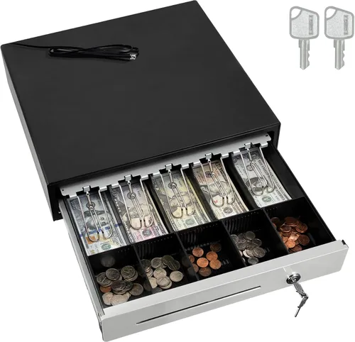 Vista 5 de SAM4s - Cajón de efectivo POS de 16 pulgadas, negro, control de llaves, metal, portátil