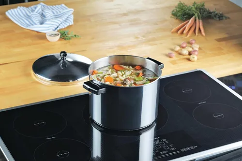 Vista 10 de Farberware Olla clásica de acero inoxidable de 8 cuartos con tapa, olla de acero inoxidable con tapa, color plateado