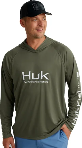 Vista 7 de HUK - Sudadera con capucha de manga larga ventilada para hombre, camiseta de pesca con capucha Academia Naval