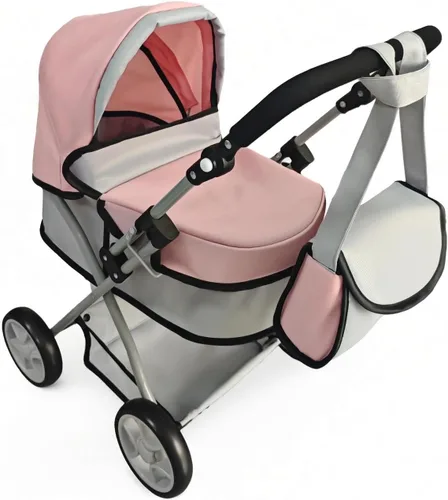Vista 4 de Anano Cochecito y cochecito de bebé – Cochecito con capucha ajustable – Cochecito ligero plegable para muñecas de hasta 21.7 in (22 pulgadas)
