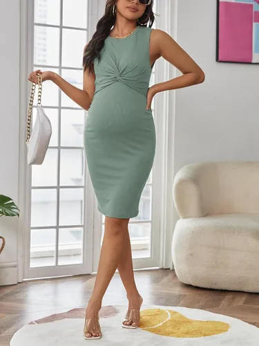 Vista 5 de Verdusa Vestido de maternidad para mujer, sin mangas, ajustado, tipo lápiz, sin mangas
