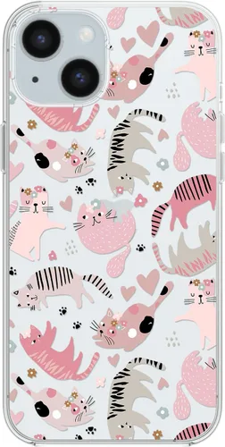 Vista 18 de Blingy's Funda compatible con iPhone 15, divertido estilo gato con patrón de hojas de otoño, lindo diseño de animales de otoño, funda protectora