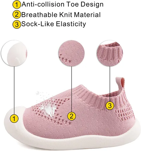 Vista 2 de Zapatos para bebés de 1 a 4 años, zapatos para niños pequeños, zapatos para niños y niñas, suela suave, tela de algodón antideslizante, malla