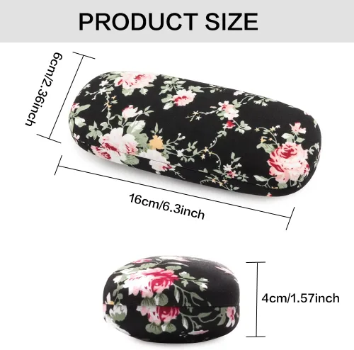 Vista 2 de Estuche rígido para gafas para mujer, diseño floral, retro, estuche portátil