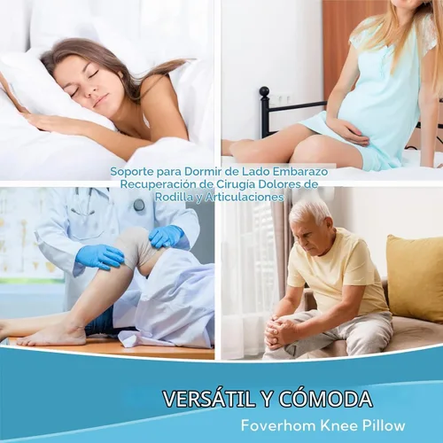 Vista 7 de foverhom Almohada de rodilla de espuma viscoelástica, almohada ortopédica de pierna para alivio de la ciática, dolor de espalda, embarazo, dolor