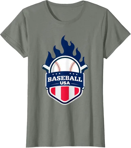 Vista 16 de Baseball USA Support the Team Shirt - Camiseta con la bandera de Estados Unidos, Blanco, S