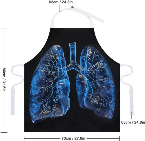 Vista 2 de MUSM Delantal para adultos – 27.6 x 31.5 pulgadas, delantales de poliéster resistentes con dos bolsillos grandes, delantal de cocina impermeable