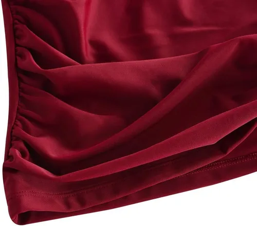 Vista 7 de Hilor Tankini para mujer con volantes fruncidos y cuello en V