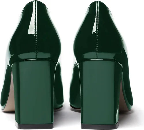 Vista 4 de WAYDERNS Zapatos de tacón alto con puntera cuadrada para mujer, de 3 pulgadas