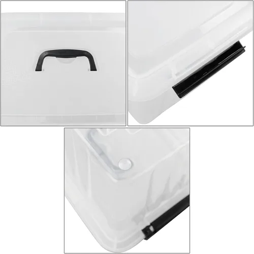 Vista 4 de Sandmovie Caja de almacenamiento de plástico transparente de 12 cuartos de galón, 6 paquetes