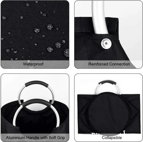 Vista 9 de [Usado] Dalykate Cesta de Ropa Extragrande 115L Cesta de Ropa Plegable de Tela Oxford Cesto de Ropa Plegable Bolsa de Ropa Plegable con Asas
