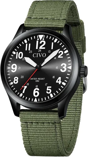 Vista 10 de CIVO Military Watch for Men Waterproof: Analog Mens Watches Classic- Field Wrist Watches for Man