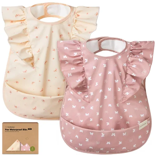 Vista 16 de KeaBabies Baberos impermeables para bebé niña, niño – Paquete de 2 baberos ligeros y grandes para comer, atrapador de comida portátil, esenciales