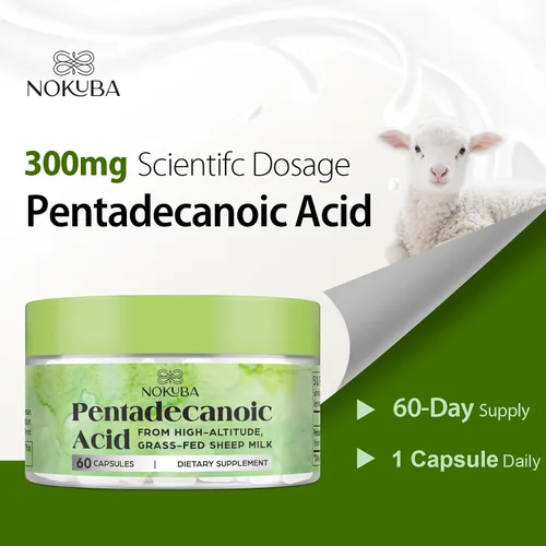 Vista 4 de Ácido pentadecanoico C15:0 Suplementos 300mg de leche de oveja de alta altitud 60 cápsulas