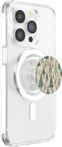 Vista 3 de Árboles de Navidad inspirados en Boston neutros PopSockets MagSafe PopGrip para iPhone