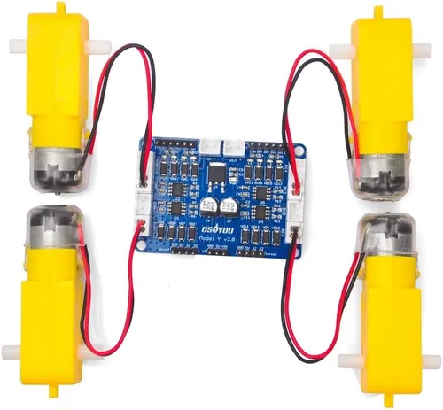 Vista 4 de Modelo Y 4-Channel Dual H-Bridge Placa de conductor del motor paso a paso para Arduino Raspberry Pi UNO Mega2560 Mecanum Wheel Smart Car Power
