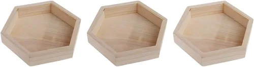 Vista 8 de Youngy - Bandeja de almacenamiento hexagonal para collar de madera, tamaño S